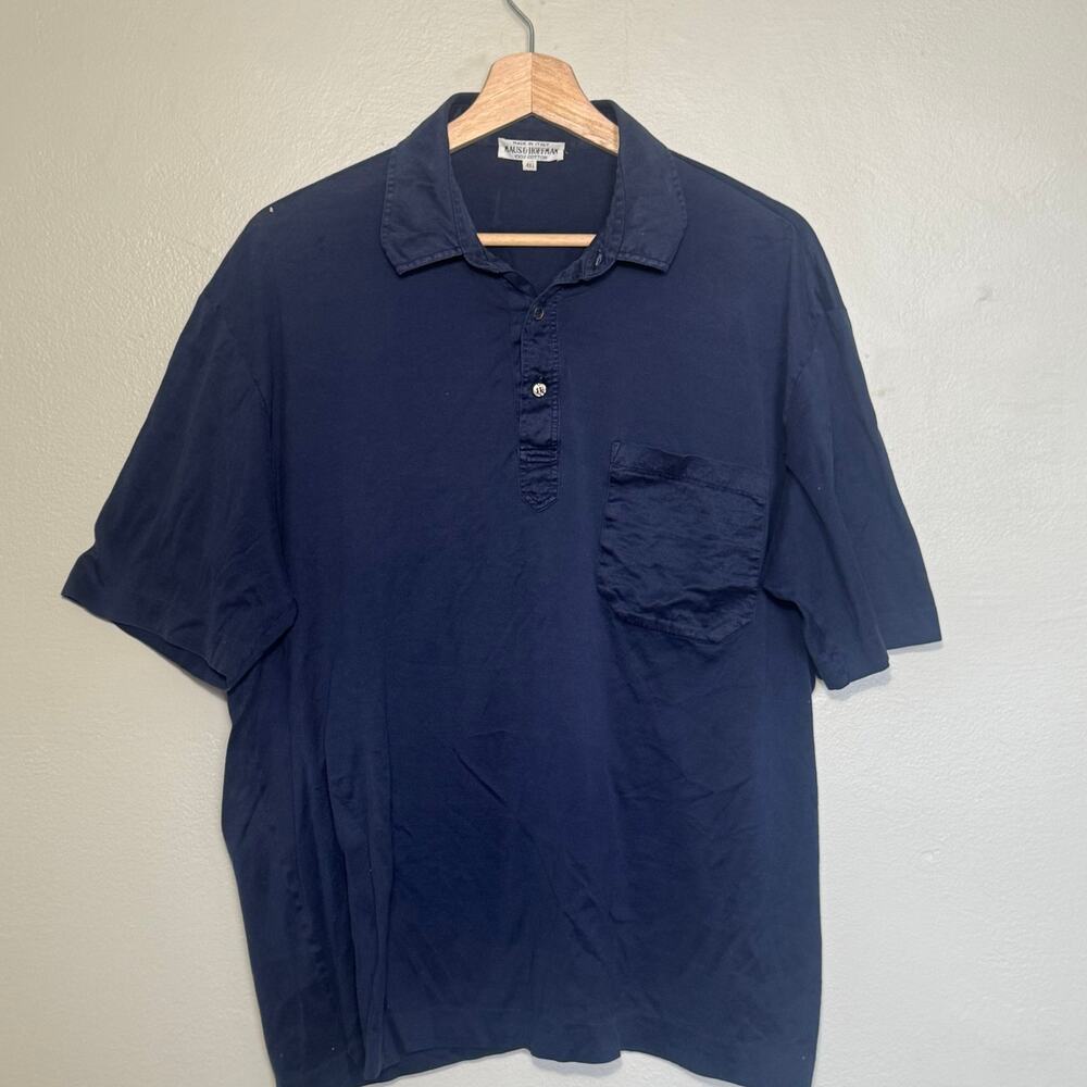 Vintage Men's Size EU 46/Small Maus & Hoffman Blue One Pocket Polo Made in Italy